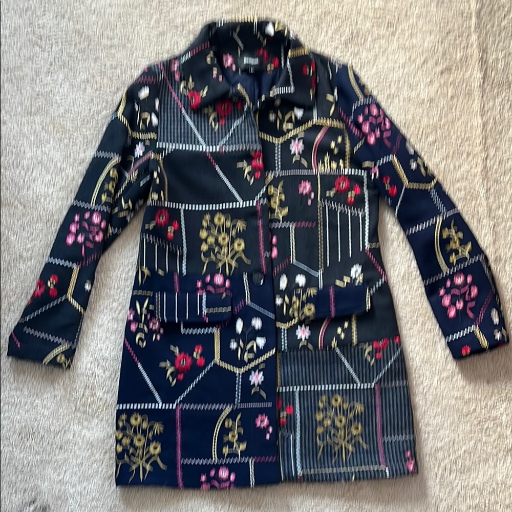 Desigual Blue, Black and Red with Unique Pattern Coat